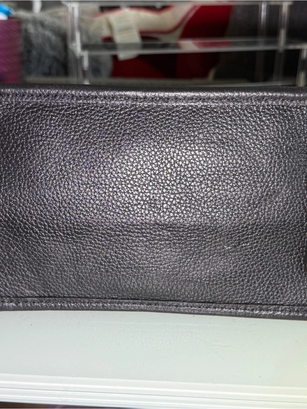 Coach Tyler Carryall 28 Black Pebbled Leather Tote with Gold Hardware